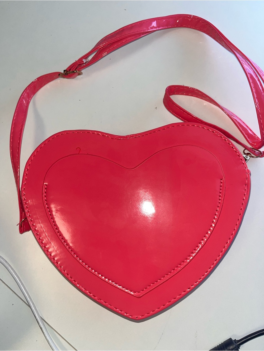 Heart-Shaped Pink Crossbody Bag - Women